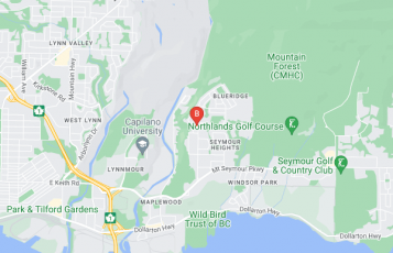 Vancouver Bathtub Refinishing location map: 1729 Berkley Rd, North Vancouver, BC
