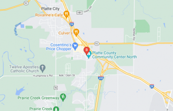 Nodaway Valley Bank location map: 2703A Running Horse Rd, Platte City, MO