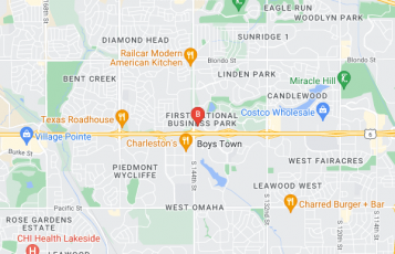Websnoogie Web Hosting location map: 14301 FNB Pkwy #104, Omaha, Nebraska