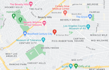 Beverly Hills Gymnastics Center location map: 9135 W Olympic Blvd, Beverly Hills, CA