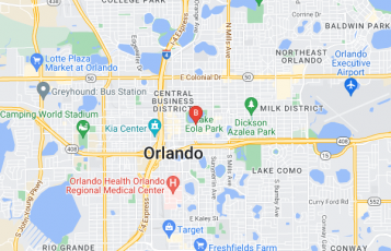 The Best Florida Homes location map: 330 East Central Boulevard, Orlando, Florida