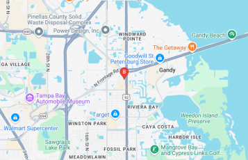 TampaBayMold.net - St Petersburg FL location map: 9800 4th St North St, St Petersburg, Florida