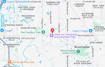 TampaBayMold.net - Brandon FL location map: 150 E. Bloomingdale Ave, Brandon, FL