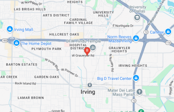 Mold Busters Dallas location map: 228 West Grauwyler Road, Irving, Texas
