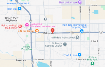 J&M Business Services location map: 950 E Palmdale Blvd., Palmdale, California