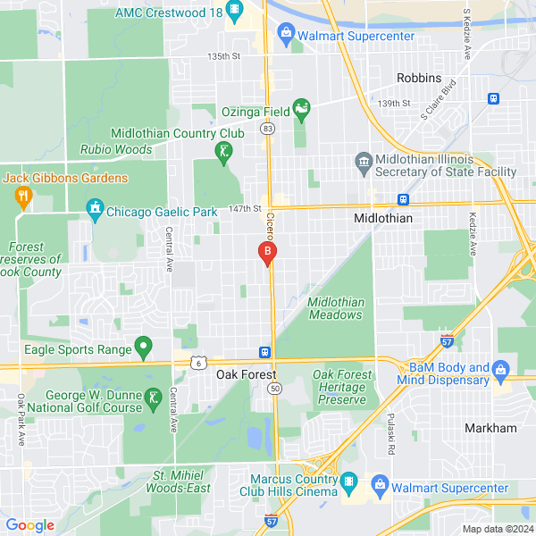 Elegant Restrooms- Mobile Restroom Trailer Rentals location map: 15146 S Cicero Ave, Oak Forest, IL